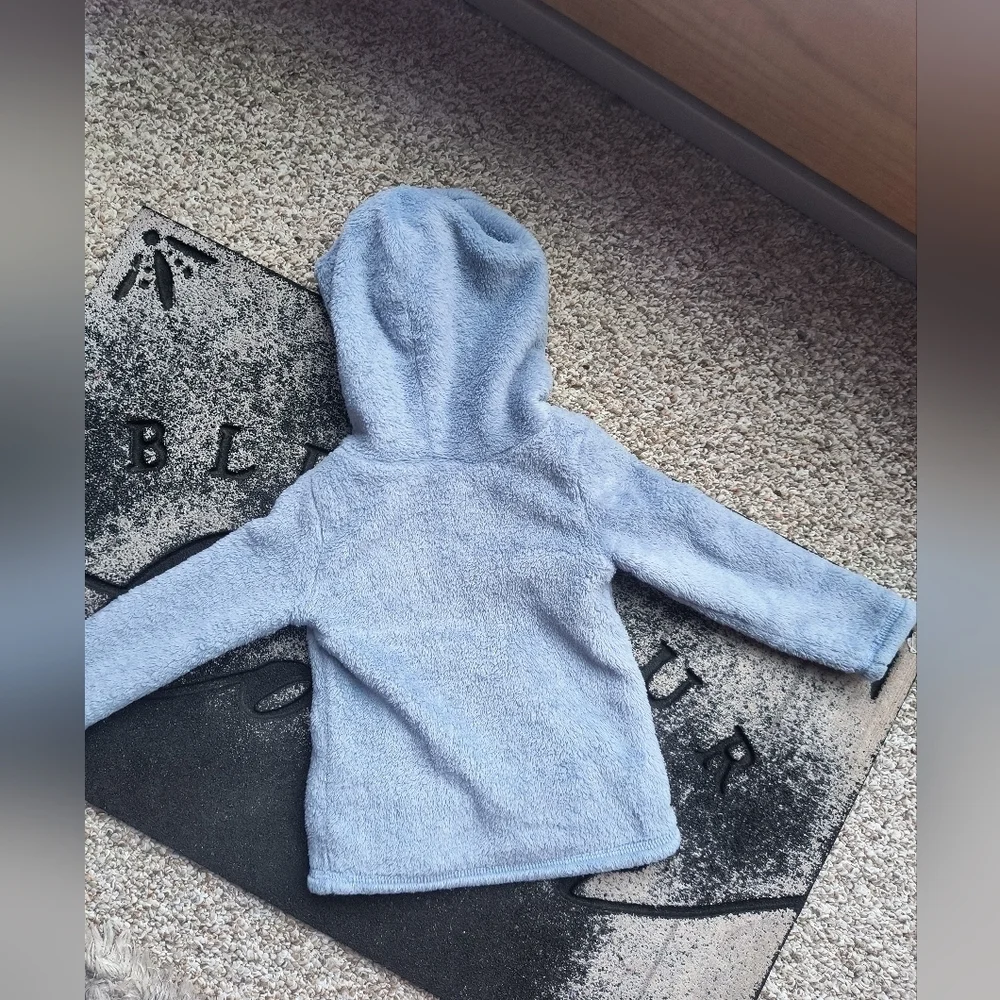 Carter's Girls Toddler Hooded Sweatshirt Pullover Blue Fuzzy Jacket Size 2T